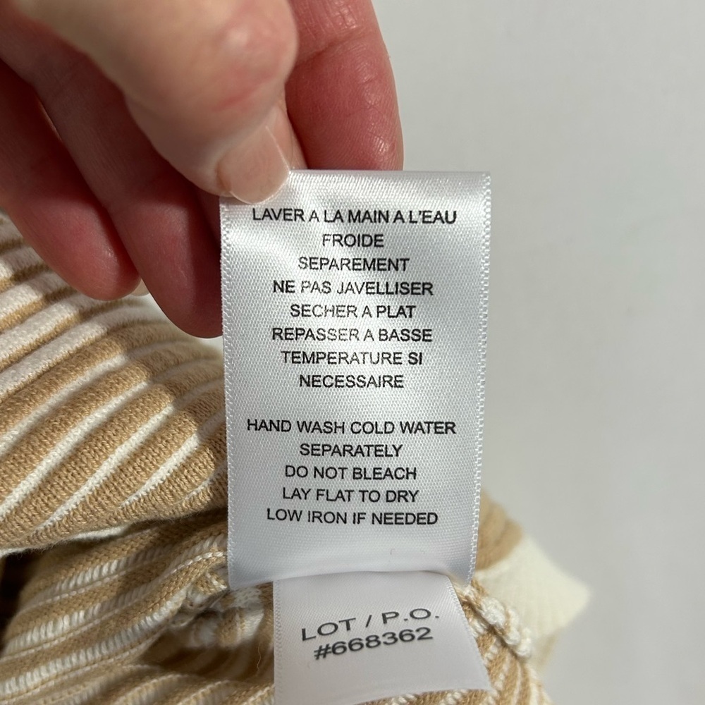 NWT Feeling Famous By Tribal Jeans Sweater Sleeveless Size Large Tan and White - Picture 10 of 13